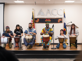 ACC students participating in Hearing Our Beats in celebration of Black History Month
