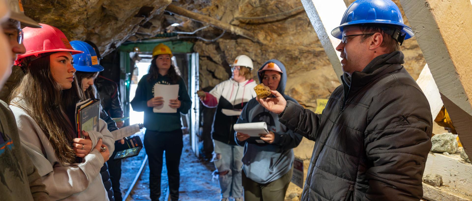 ACC Geology students in a mine.