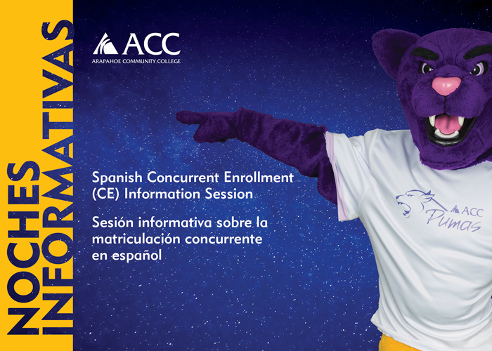 Noches Informativas: Spanish Concurrent Enrollment Information Session postcard cover