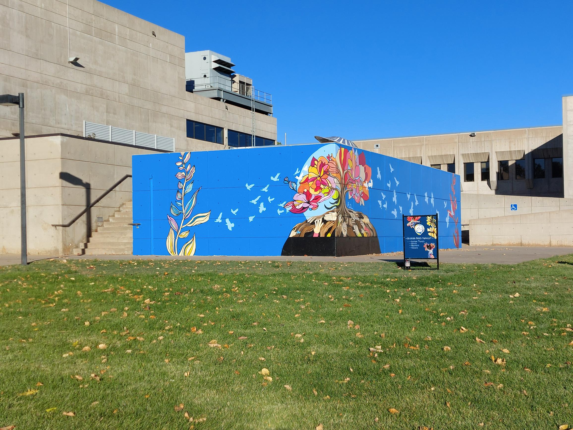 ACC's new mural: Roots of Learning, Wings of Growth at the Littleton Campus
