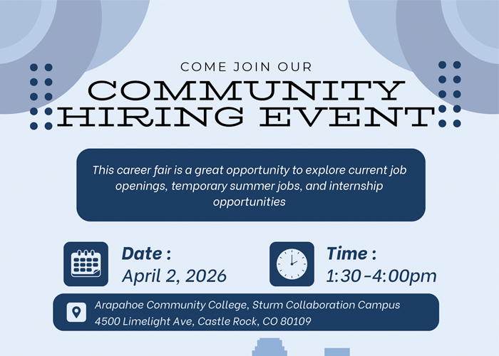 Community Hiring Event flyer