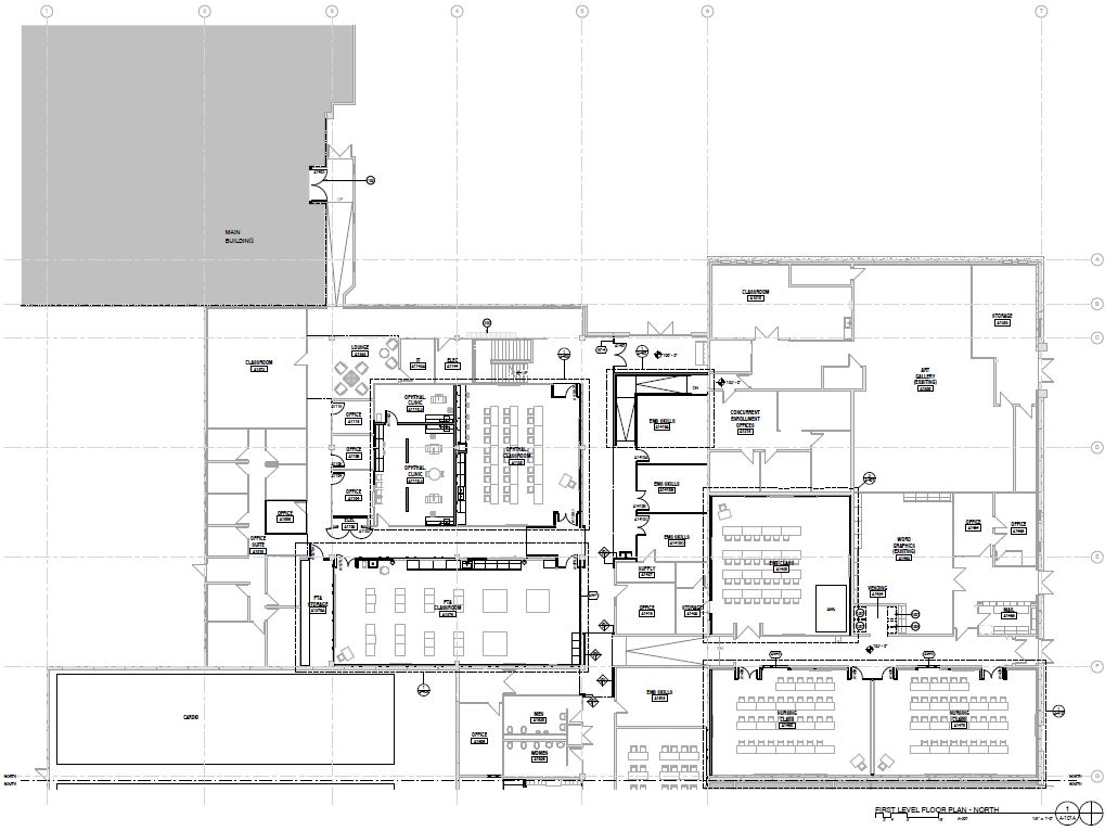 Annex remodel map - 1st floor - north side