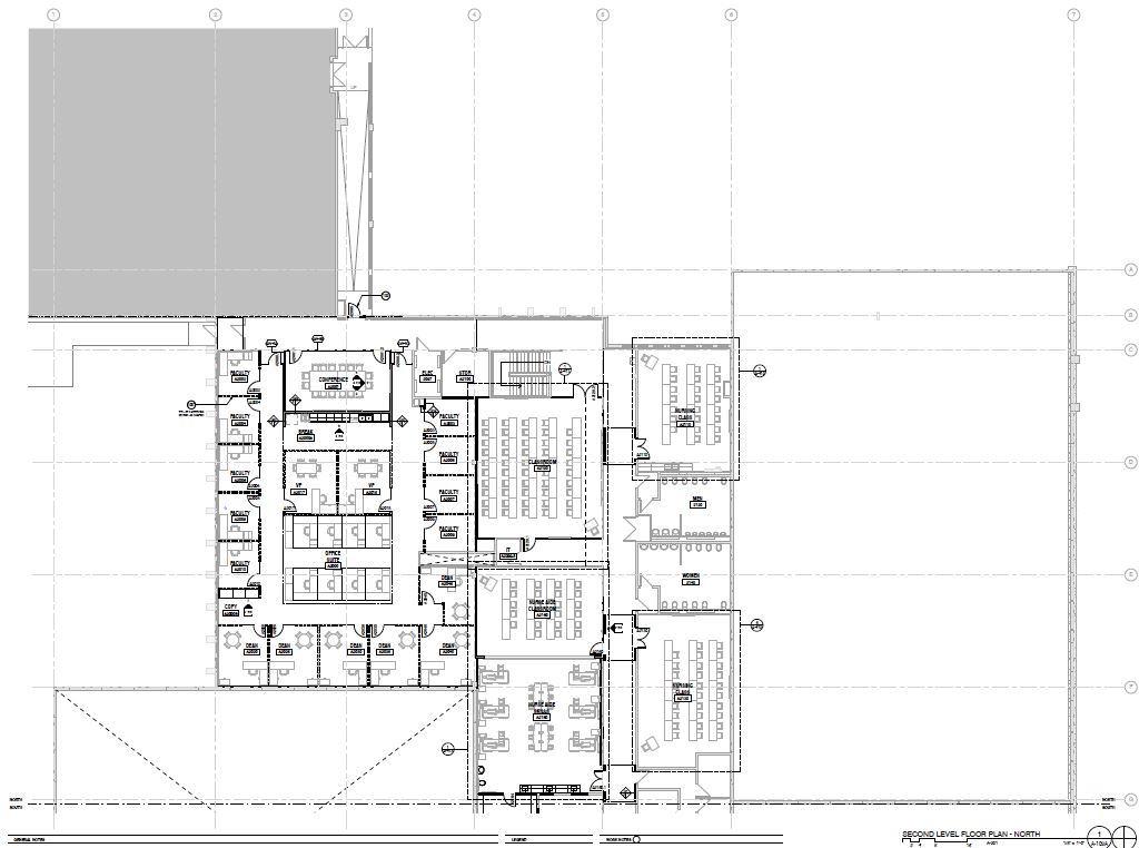 Annex remodel map - 2nd floor - north side