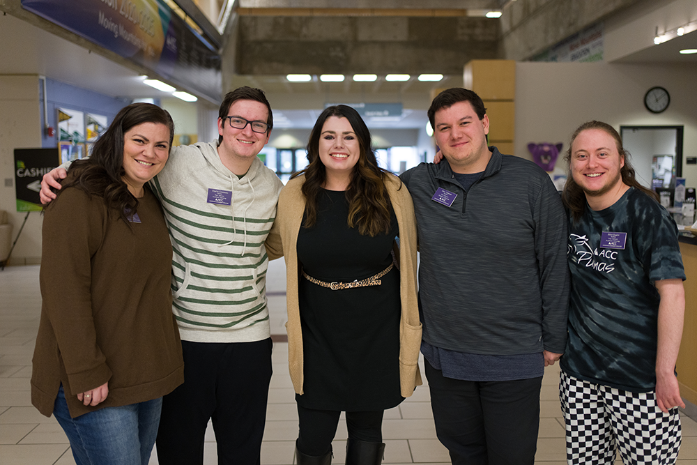 ACC Peer Advisors with Associate Director of Advising in the Welcome Center at the Littleton Campus