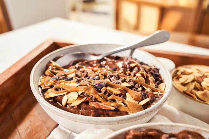 Bowl of breakfast foods close up - photo by Kate Blakeman