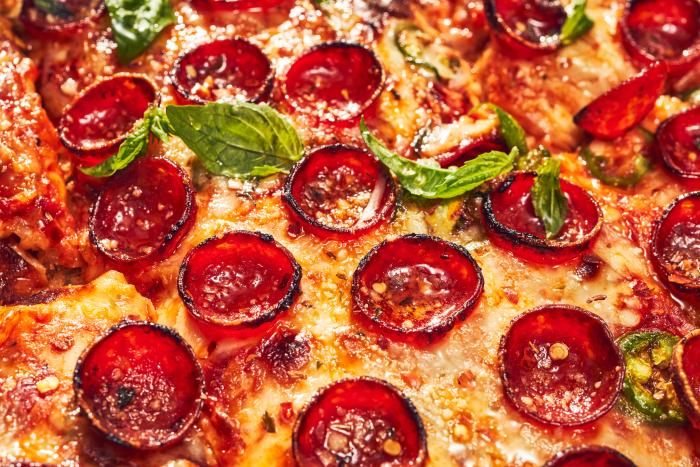 Close up of pepperoni pizza - photo by Kate Blakeman