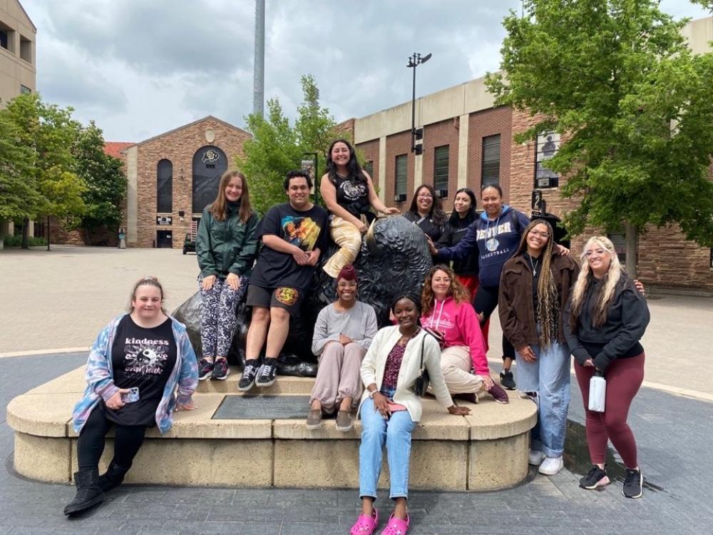 TRIO SSS students at CU Boulder campus - group photo