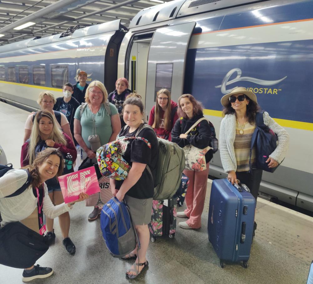 ACC Criminal Justice tour group outside of the Eurostar train.