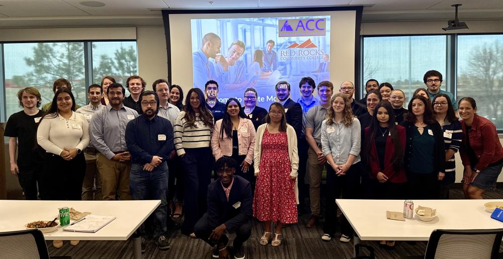 Students from ACC and Red Rocks at a lunch & learn event at Plante Moran Job Shadow event