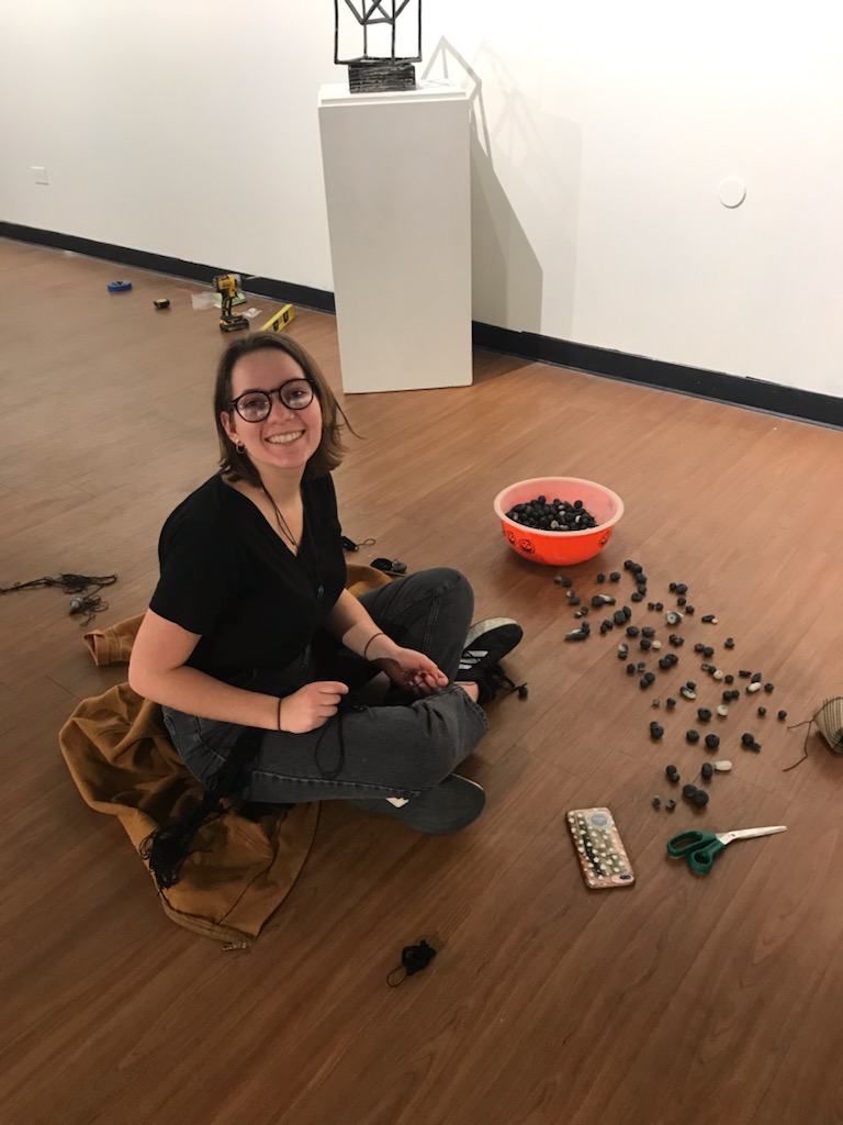 ACC student working on tactile art display for the Colorado Gallery of the Arts "Shared Visions" exhibition.