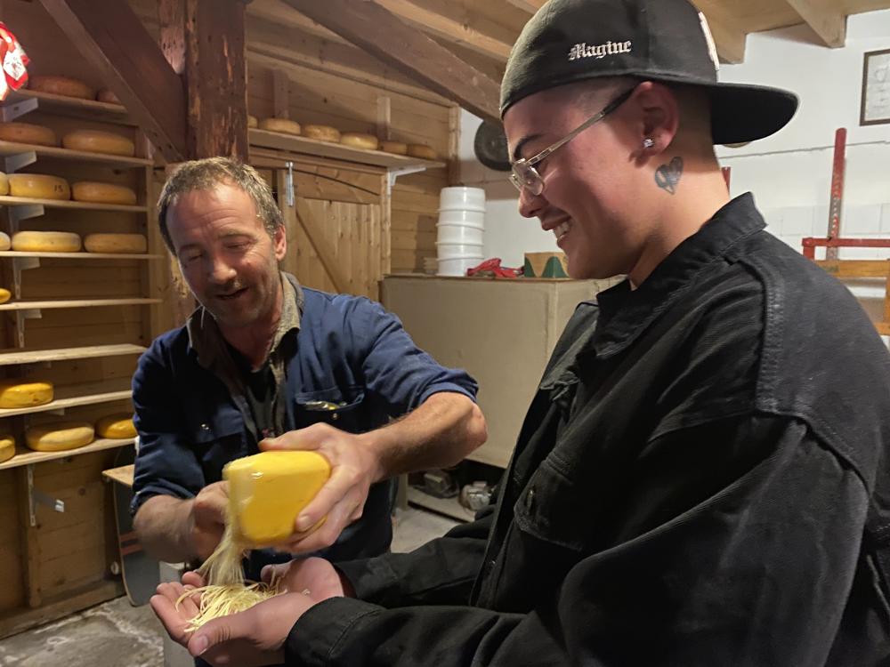 ACC students visiting a cheese factory.