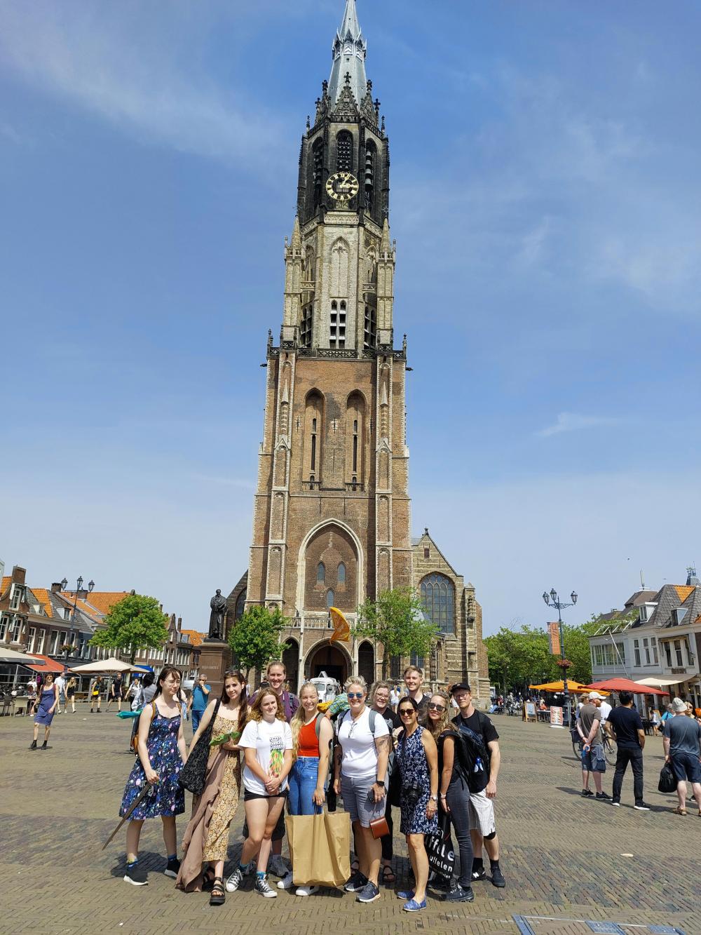 ACC study abroad students and faculty pose in Potsdam, Germany