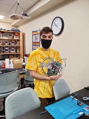 Skyler Puckett  with his RockOn Shirt and the finished payload!