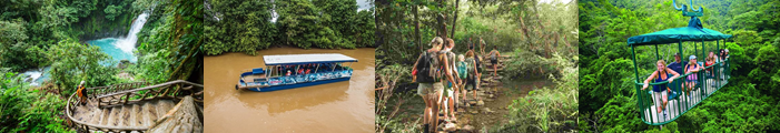 Collage of travel/tourism options in Costa Rica