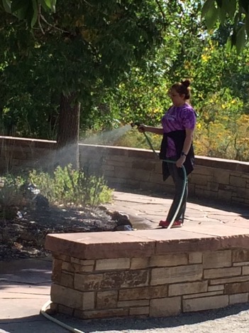 Zhannat Ishmuradova, a true renaissance gardener, helped with everything from weeding to planting to watering during a day that began chilly and cool, to an afternoon that warmed up to nearly 70-degrees, with lots of Colorado sunshine.