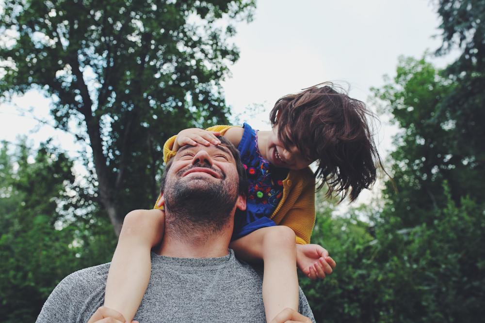 Portrait of father and daughter.