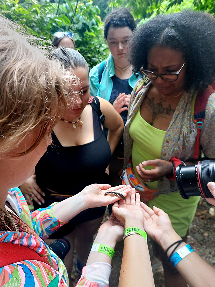 ACC students on a nature walk in Costa Rica for a study abroad trip