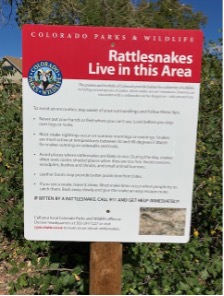 Sign along the trail - Rattlesnakes live in this area