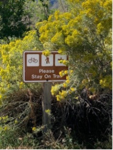 Please stay on the trail sign