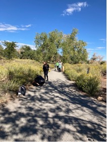 ACC volunteers clearing the trails at Denver Audubon Society.