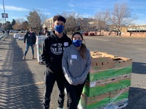 Kristi Doherty and some of her Interpersonal Communication students showed up for their Service Learning project to support and learn more about those needing food assistance.