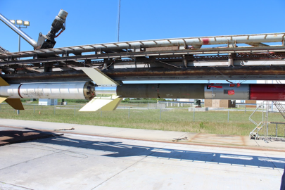 This is a picture of this year’s sounding rocket up close!