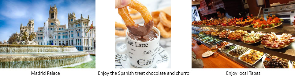 Madrid Palace - Enjoy the Spanish treat chocolate and chorizo - Enjoy local Tapas