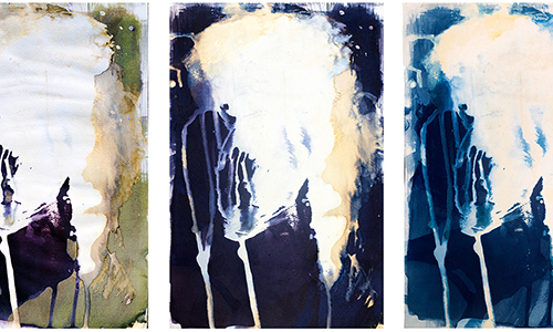 Sisel Lan - Global Warming - Abstract Cyanotypes of Melting Ice
