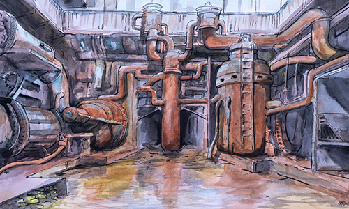 Nicholas Snyder - Rust Garden - Watercolor