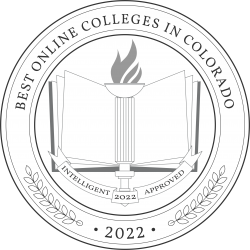 Best Online Colleges in Colorado 2022 badge - Intelligent