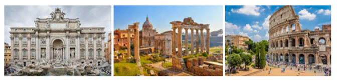 photo collage of iconic places in Rome