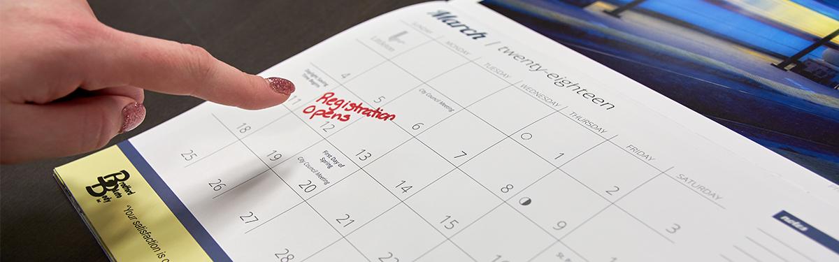Registration Date on Calendar
