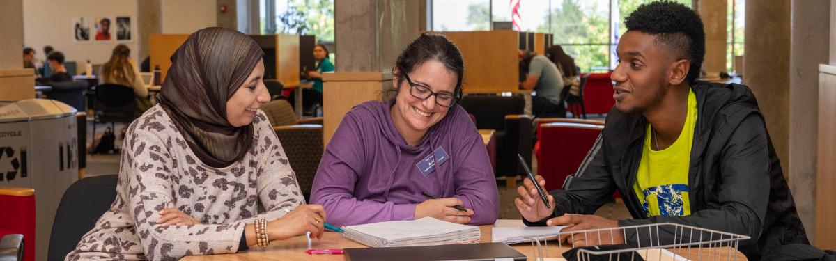 ACC students and student tutors in Tutoring and Learning Resources in the Library & Learning Commons at the Littleton Campus.