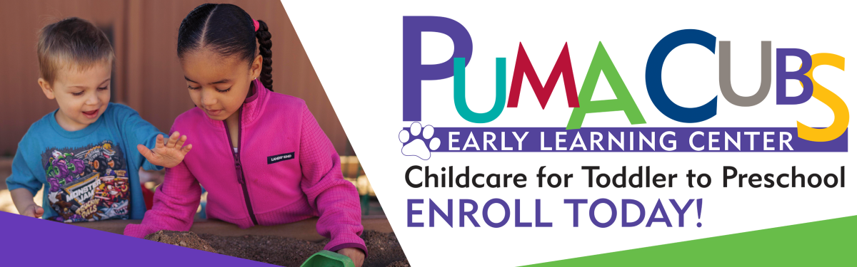 2 children playing in the dirt at the ACC Puma Cubs Early Learning Center at the Littleton Campus. Childcare for Toddler to Preschool. Enroll today!