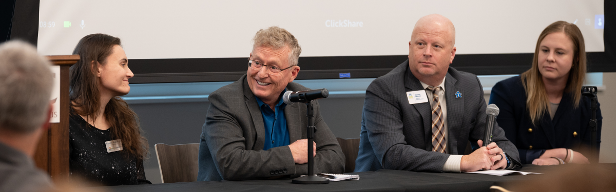 Various business people from the Colorado Community at the Colorado Space Institute at ACC launch event at the Sturm Collaboration Campus at Castle Rock