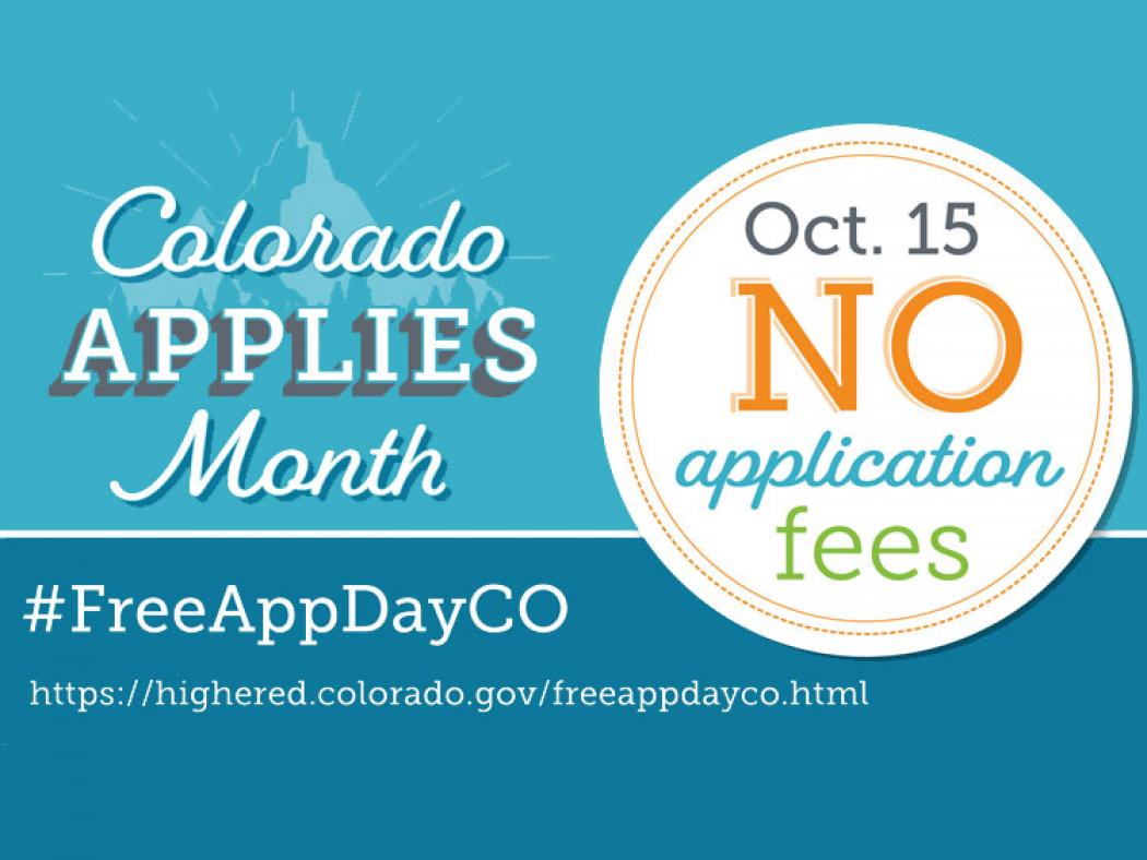 Colorado Free Application Day graphic