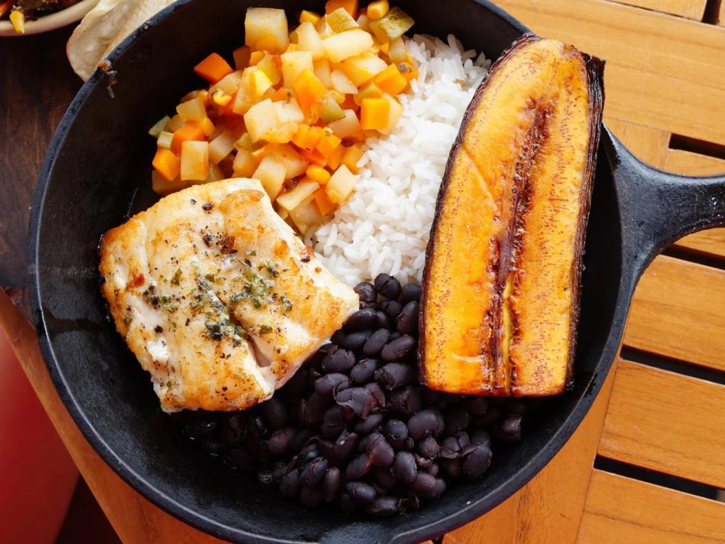 Food on a cast iron pan - Costa Rica