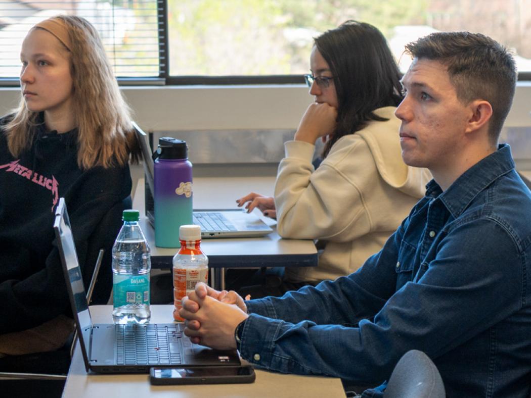 ACC students sitting in a classroom at the Littleton Campus