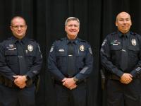 Pictured (left to right): Kevin Heylin, ACC Campus Police Chief Joseph Morris, and Raul Araujo