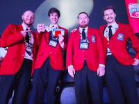 ACC Skills USA Nationals team in red blazers, wearing medals.