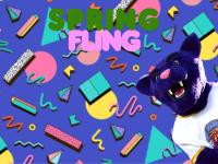 Spring Fling - confetti background and ACC puma mascot