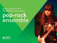 ACC student playing guitar at Littleton Campus.