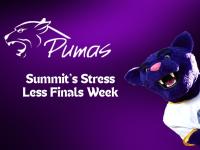 Summit's Stress Less Finals Week - ACC puma logo and puma mascot