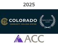 Colorado Community College System Student Excellence Awards graphic and ACC logo