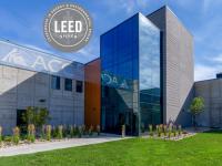 ACC's Health Innovation Center at the Littleton Campus with the LEED logo
