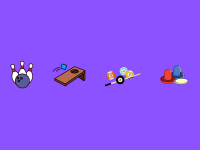 mini games on a purple background