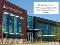 ACC Sturm Collaboration Campus at Castle Rock campus building and NASA STEM hubs logo 