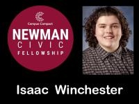Isaac Winchester, ACC student, Newman Civic Fellow logo