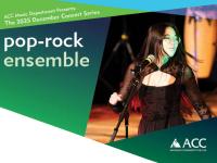 ACC student singing at the Littleton Campus - Pop-Rock Ensemble - ACC logo