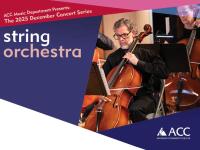 ACC student playing the cello at the Littleton Campus - String Orchestra - ACC logo